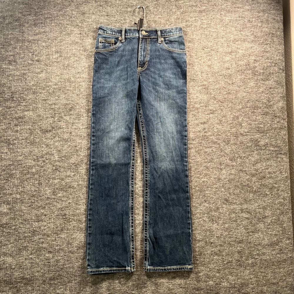 Wrangler 20X Boys Blue Denim Straight Leg Western Jeans Size 14 Reg 6118